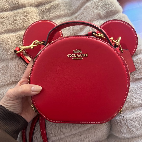 Coach Handbags - New Coach Mickey Red Round head Leather Crossbody Bag!